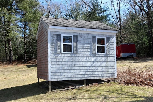 view of shed