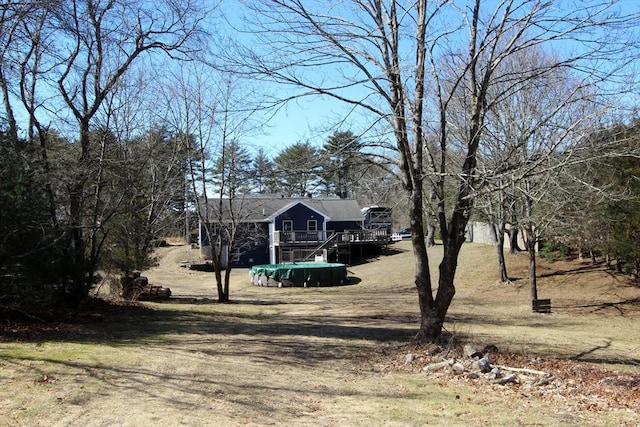 view of yard featuring a deck