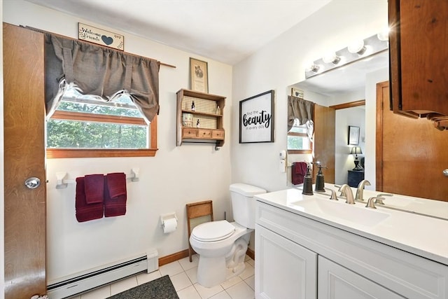 81 Crosstown Ave, Boston, MA 02132 - bathroom with a baseboard heating unit, plenty of natural light, toilet, and vanity