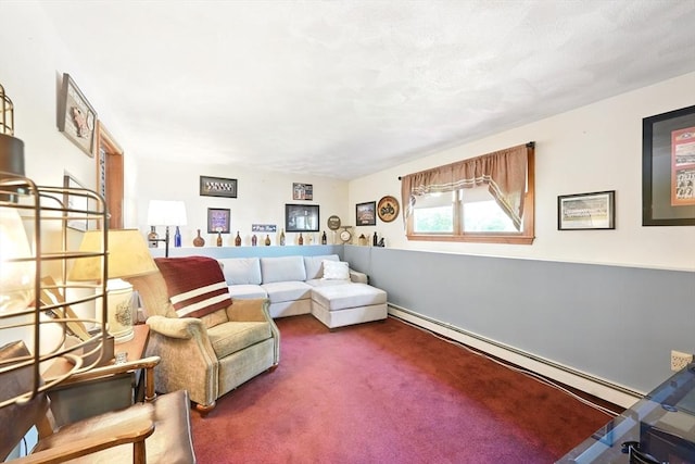 81 Crosstown Ave, Boston, MA 02132 - living room featuring baseboard heating and carpet flooring