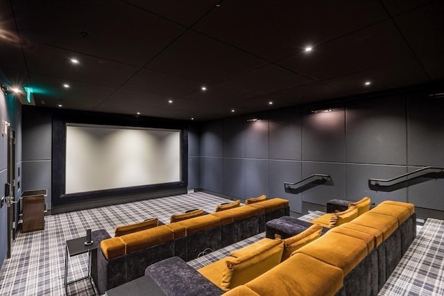 view of carpeted cinema room