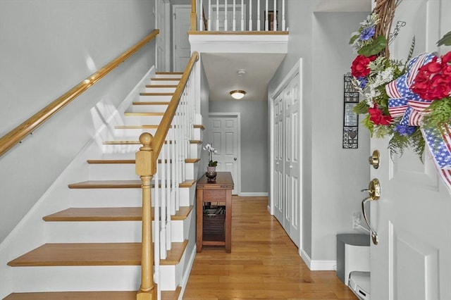 3 Spindletop Dr, Leominster, MA 01453 - entryway with stairway and wood finished floors