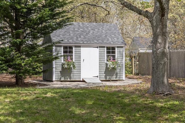view of shed