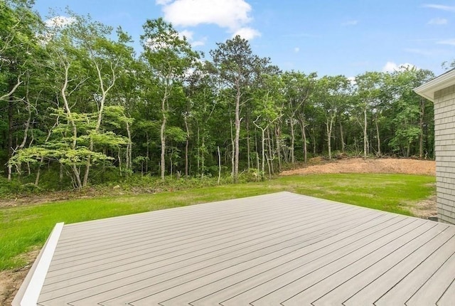 deck with a lawn