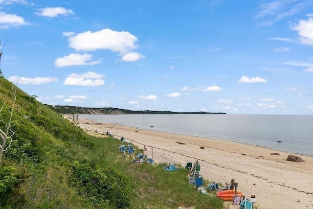 view of water feature featuring a view of the beach