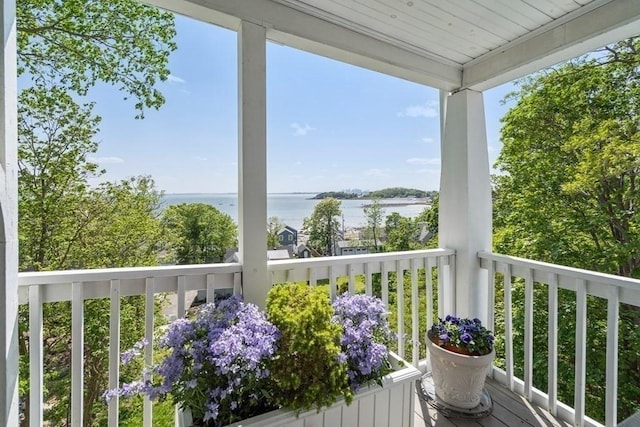 balcony with a water view