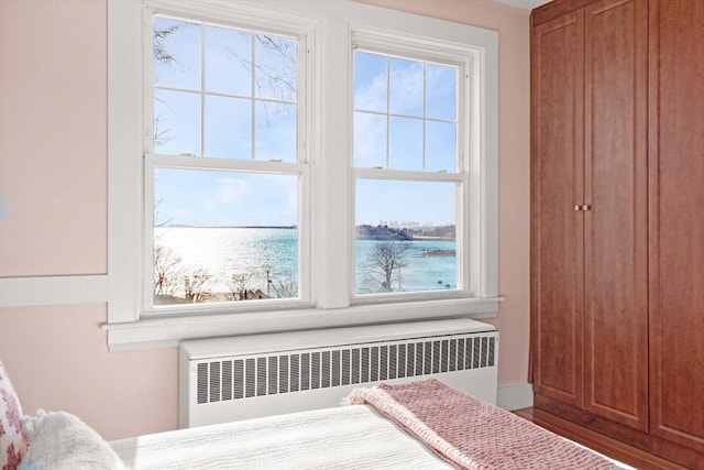 bedroom with radiator