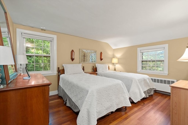 3 Marshall St, North Reading, MA 01864 - bedroom featuring radiator heating unit, dark wood-type flooring, and multiple windows