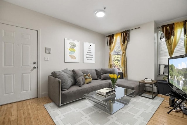 living room with light wood-style flooring