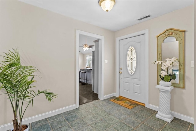 entryway with baseboards