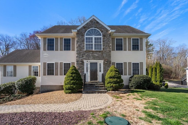 3 Jasmine Dr, Oxford, MA 01540 - colonial-style house featuring stone siding