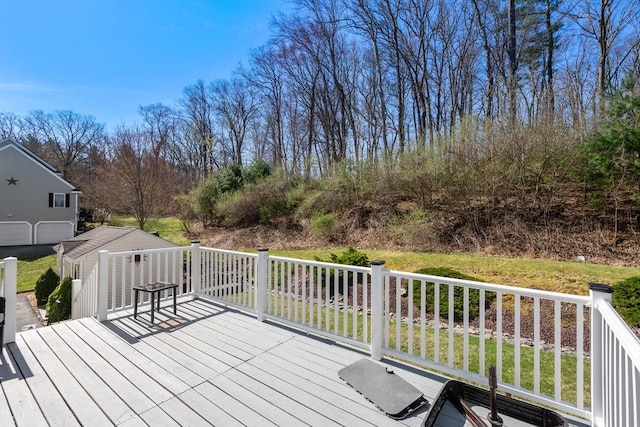 3 Jasmine Dr, Oxford, MA 01540 - deck with an outdoor structure and a yard