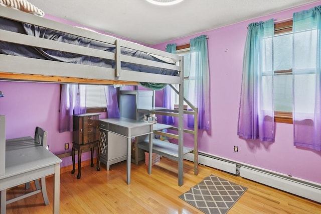 93 Lincoln Ave, Ashburnham, MA 01430 - bedroom featuring wood finished floors, an office area, and a baseboard radiator