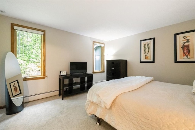 21 Birch Ln, Northampton, MA 01062 - bedroom featuring light colored carpet and a baseboard heating unit