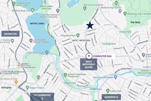 161 Playstead Rd, Medford, MA 02155 - map of property with streets / nearby areas
