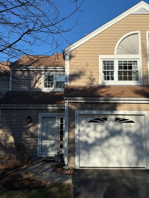 exterior space with a garage