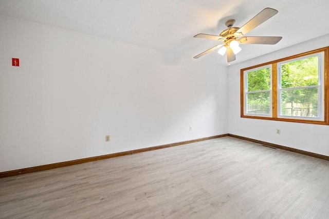 32-34 Lawn St, Attleboro, MA 02703 - unfurnished room with light wood-style floors, baseboards, and a ceiling fan