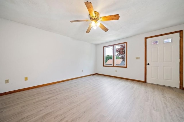 32-34 Lawn St, Attleboro, MA 02703 - empty room featuring light wood-style flooring, baseboards, and a ceiling fan