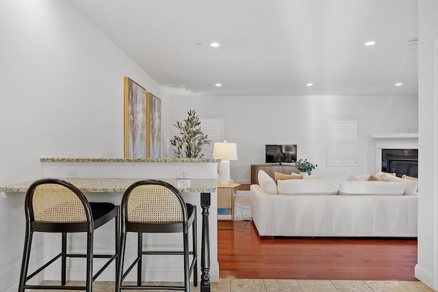 living room featuring light hardwood / wood-style floors