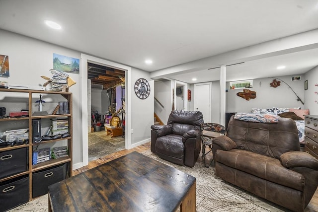 255 State St, Belchertown, MA 01007 - living room with wood finished floors and stairway
