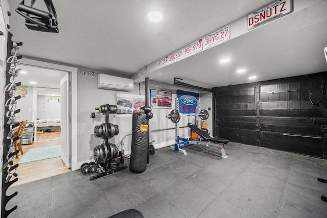 255 State St, Belchertown, MA 01007 - exercise area with a wall unit AC