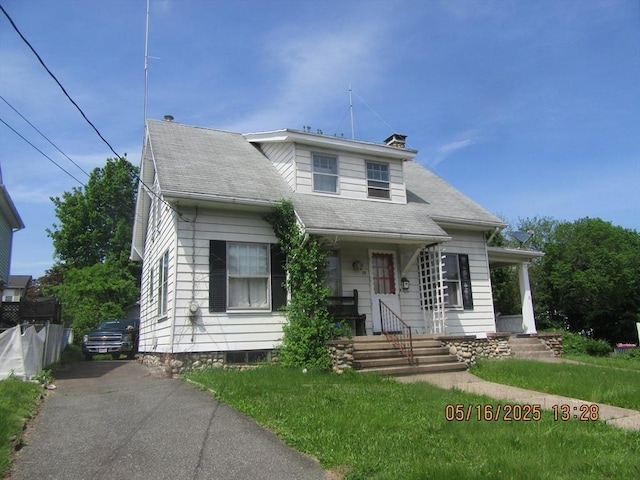 39 King St, Holyoke, MA 01040 - bungalow with a chimney and covered porch