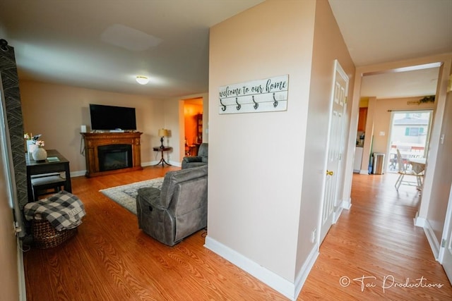 115 Arnold St, Fall River, MA 02724 - corridor with baseboards and light wood-style floors