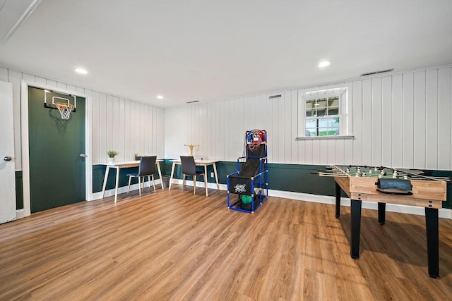 16 Chandler Dr, Marshfield, MA 02050 - game room with wood finished floors and recessed lighting
