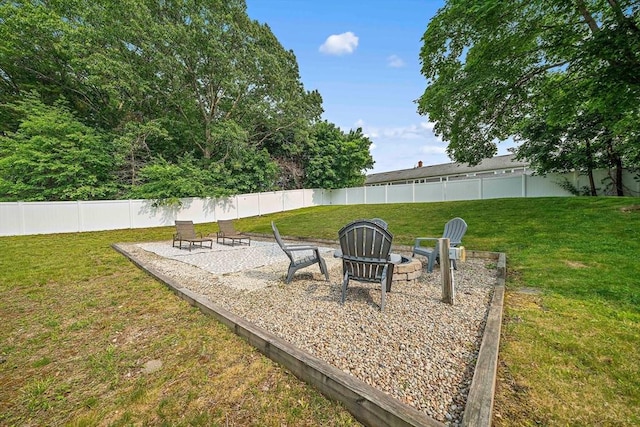 16 Chandler Dr, Marshfield, MA 02050 - view of yard with an outdoor fire pit