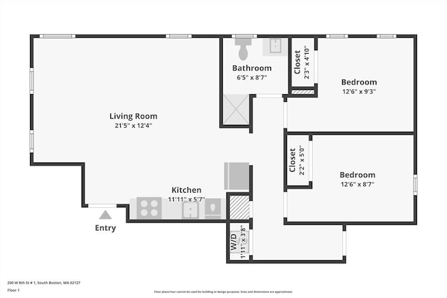 200 W 8th St Unit 1, Boston, MA 02127 - home floor plan