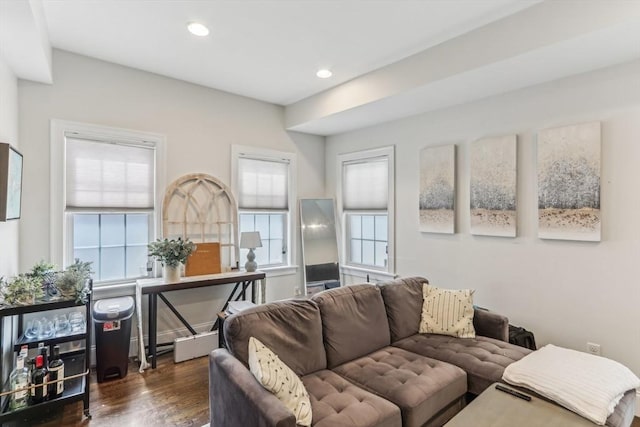 200 W 8th St Unit 1, Boston, MA 02127 - living room with dark wood-type flooring and recessed lighting