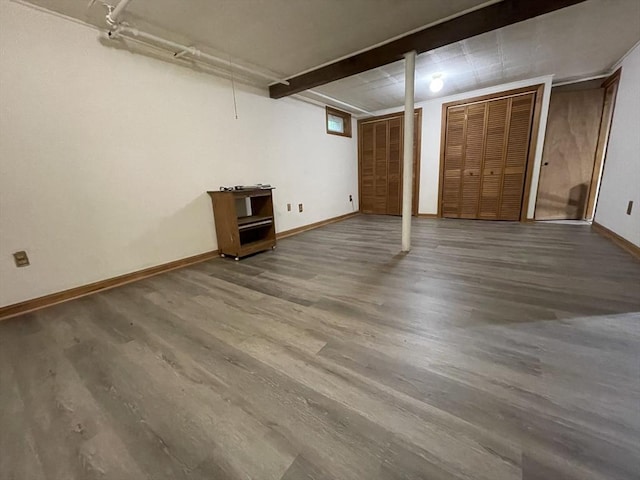 45 Leonard St, Dedham, MA 02026 - finished basement with wood finished floors and baseboards