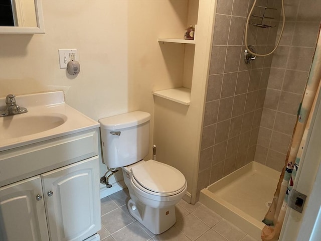 45 Leonard St, Dedham, MA 02026 - bathroom featuring a stall shower, tile patterned floors, and vanity