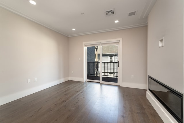 unfurnished living room featuring dark hardwood / wood-style flooring