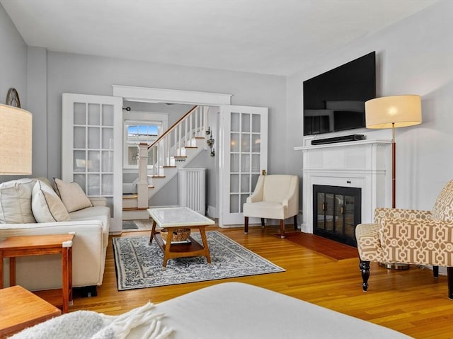 living room featuring hardwood / wood-style flooring