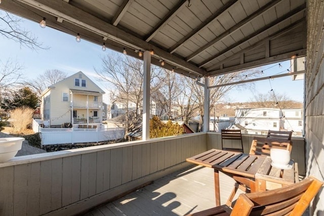 view of patio with a residential view