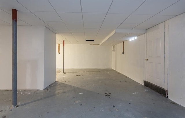 basement with a drop ceiling