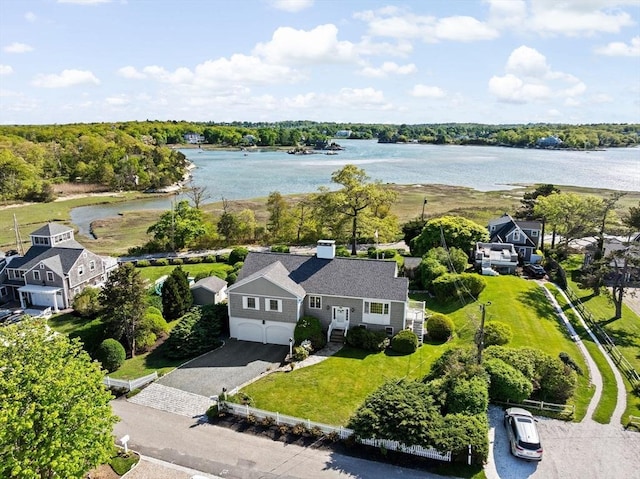 aerial view of a large body of water