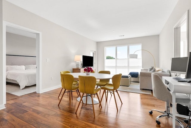 dining room featuring wood-type flooring