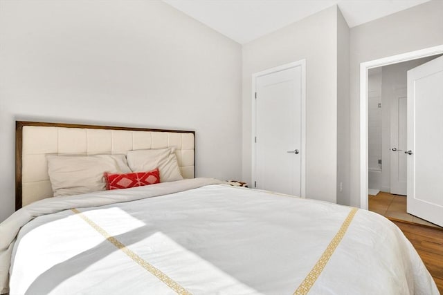 bedroom featuring light hardwood / wood-style flooring