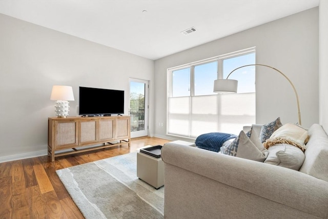 living room featuring hardwood / wood-style floors