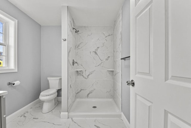 218 Tuttle St, Fall River, MA 02724 - full bathroom with a marble finish shower, marble finish floors, and vanity
