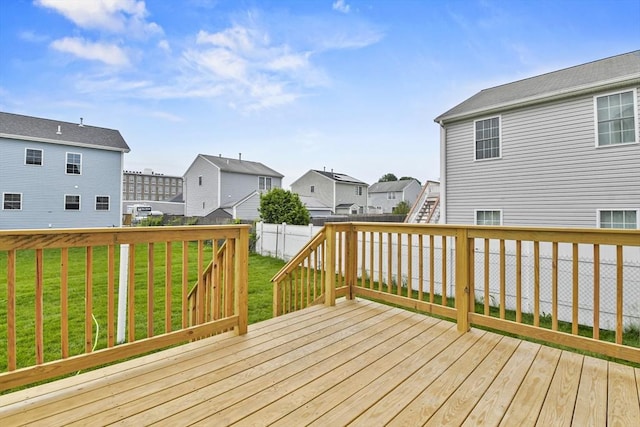 218 Tuttle St, Fall River, MA 02724 - wooden deck with a residential view, a fenced backyard, and stairs