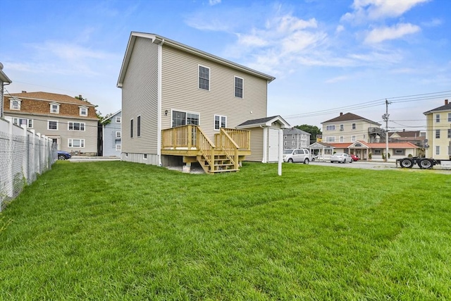 218 Tuttle St, Fall River, MA 02724 - back of house with a wooden deck