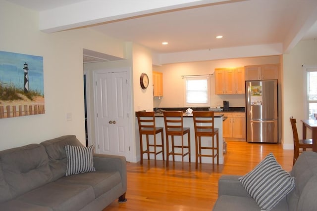 23 Beech St Unit 2, Framingham, MA 01702 - living room with light wood-style flooring and recessed lighting