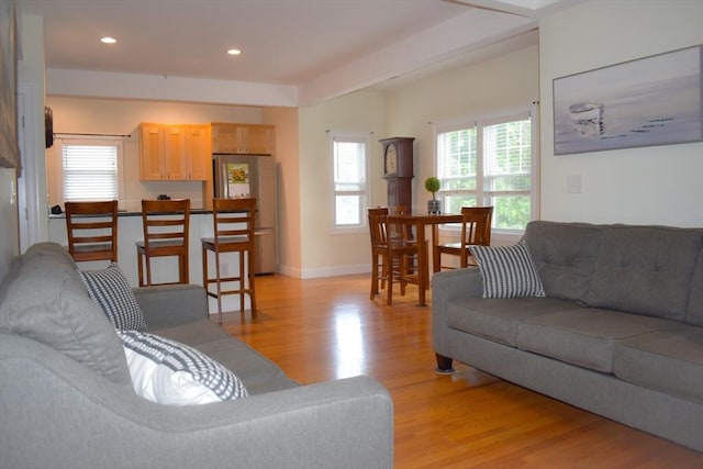 23 Beech St Unit 2, Framingham, MA 01702 - living area with light wood-style floors, healthy amount of natural light, and recessed lighting