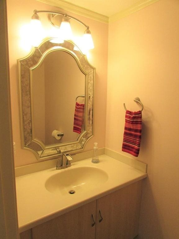 101 S Ave Unit 202, Attleboro, MA 02703 - bathroom with vanity and crown molding
