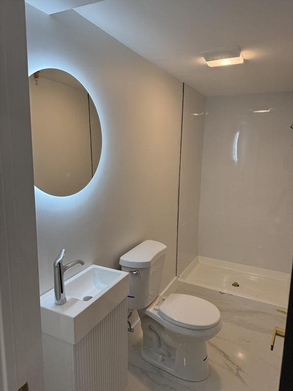 567 Park St Unit 1And B, Boston, MA 02124 - full bathroom with toilet, a shower, marble look tile flooring, and vanity