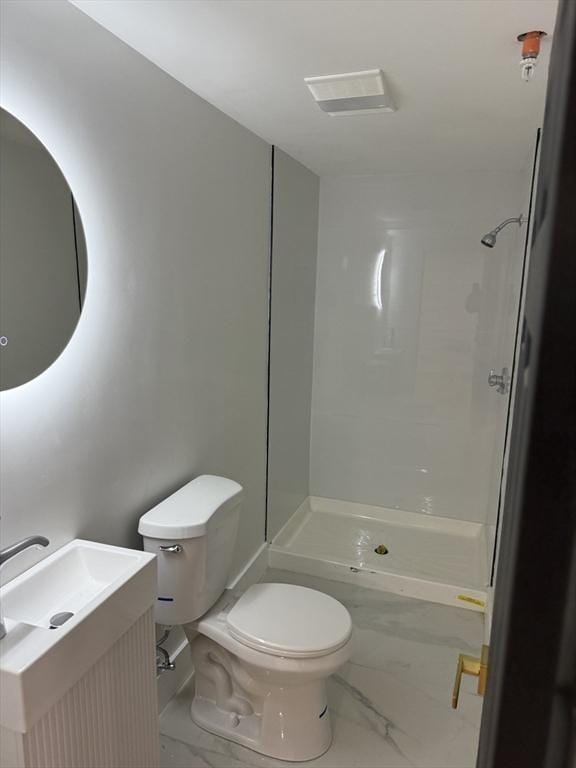 567 Park St Unit 1And B, Boston, MA 02124 - full bath featuring marble look tiles, toilet, and a shower