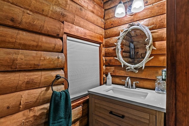 125 Blackstone St, Uxbridge, MA 01569 - bathroom with rustic walls and vanity